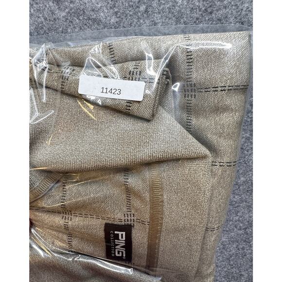 Ping Golf Polo Short Sleeve Tan Squares XXL? READ DESC - Picture 6 of 6